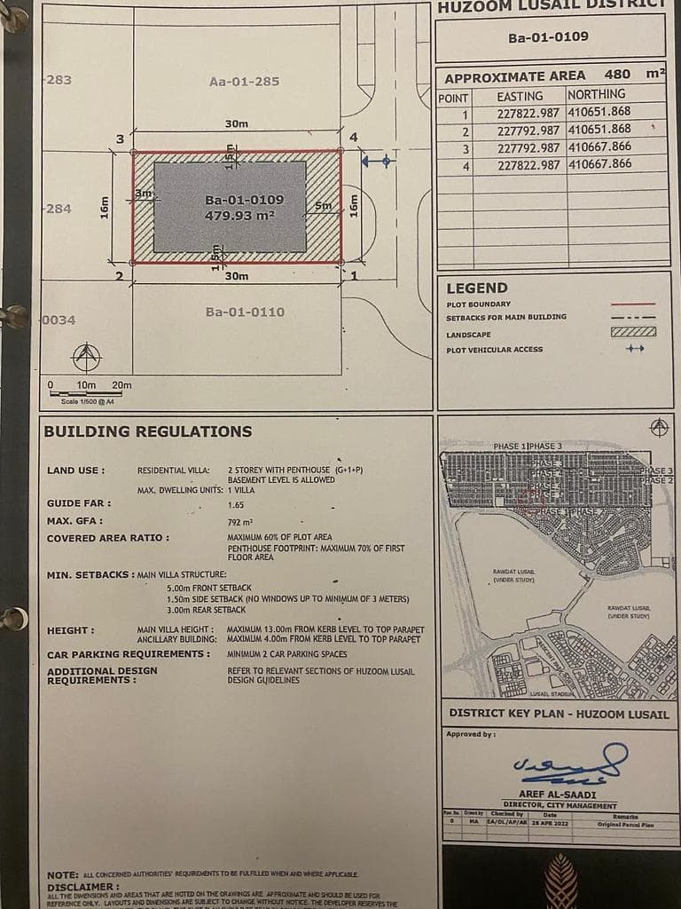 Residential Land for Sale in Huzoom Lusail (Lusail)