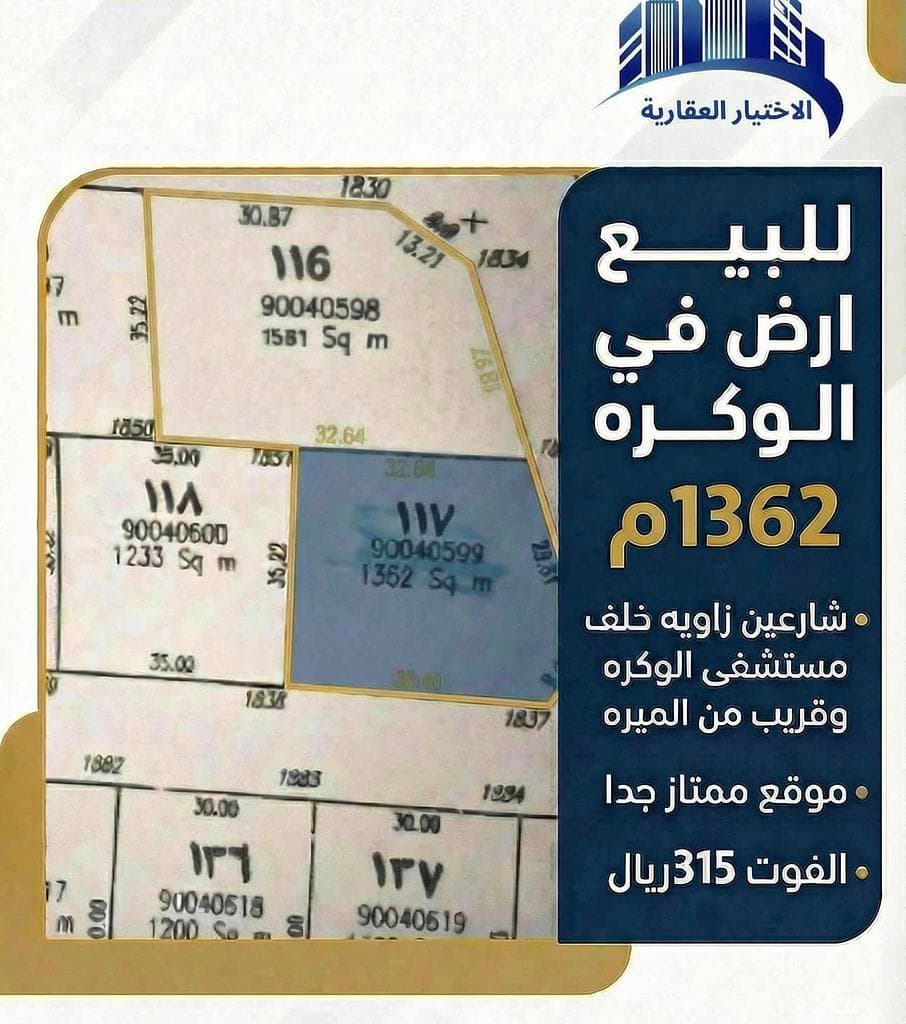 أرض سكنية للبيع في الوكرة