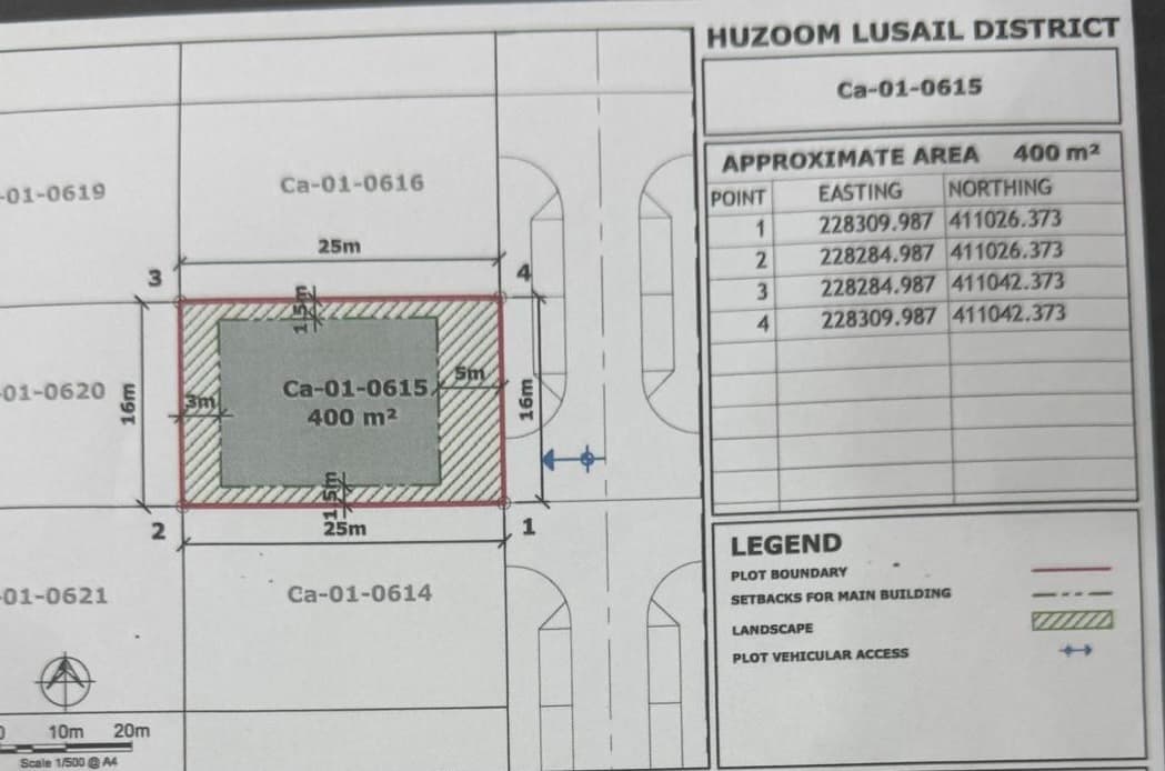 أرض سكنية للبيع في حزوم لوسيل (لوسيل)