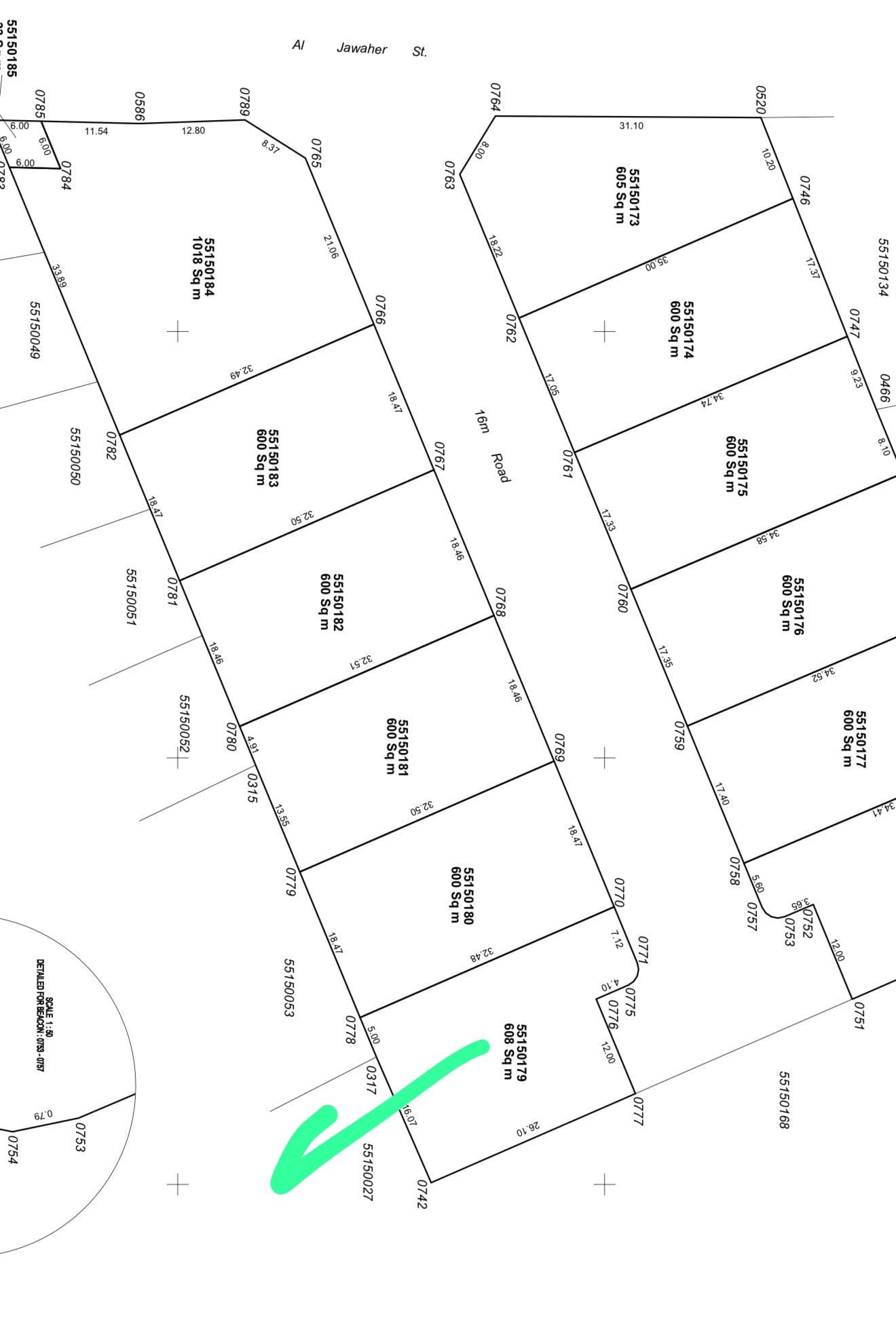 أرض سكنية للبيع في فريج الغانم الجديد