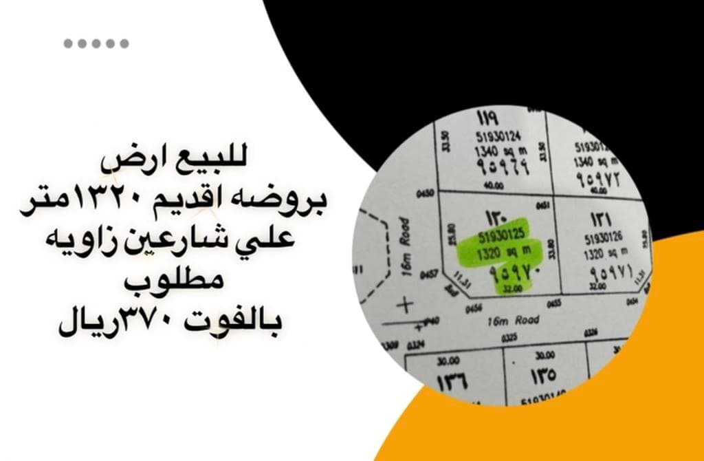 أرض سكنية للبيع في روضة اقديم