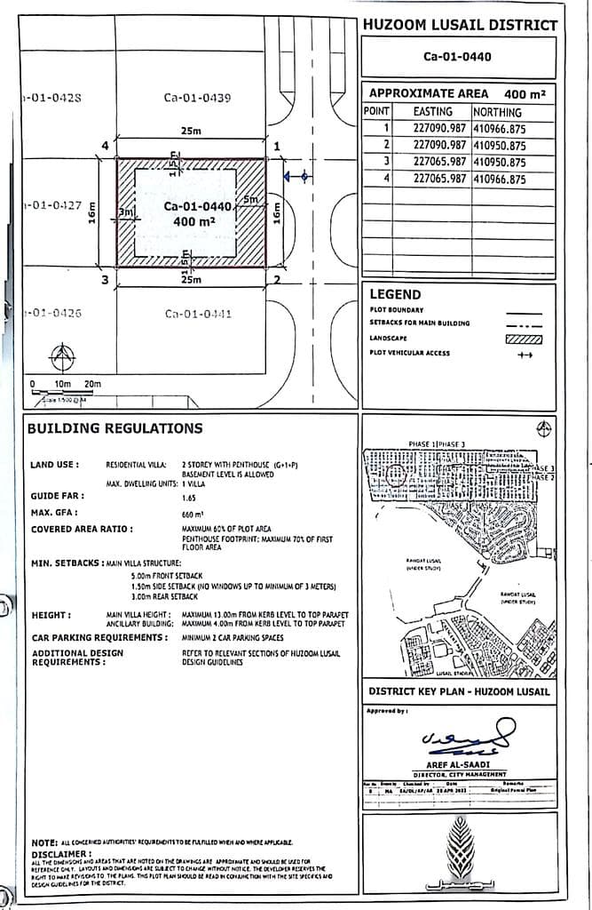 Residential Land for Sale in Huzoom Lusail (Lusail)